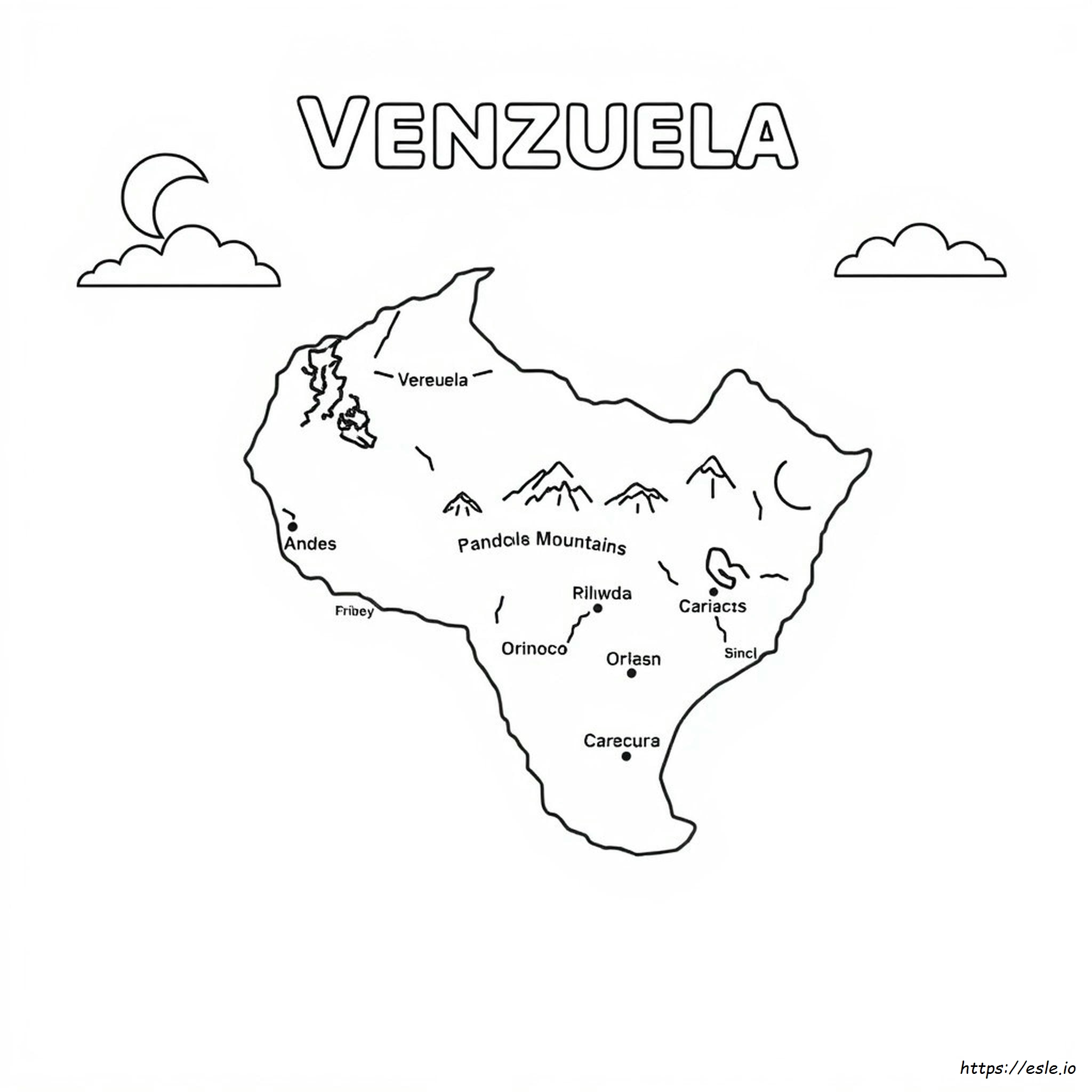 Venezuela Map Coloring Page