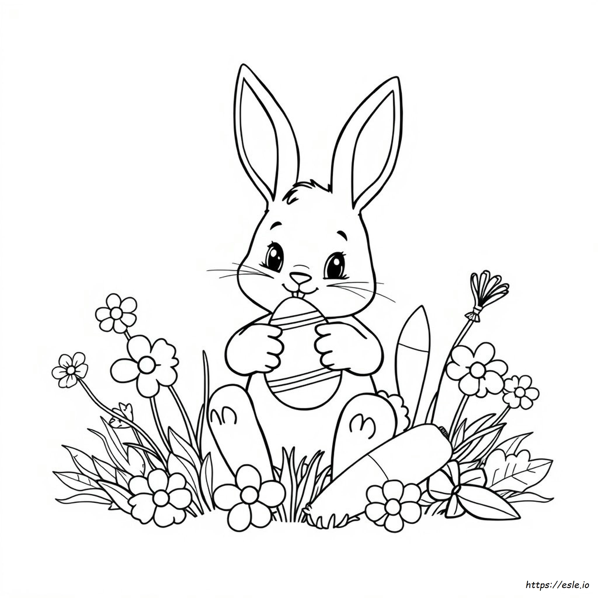 Cute Easter Bunny Colouring Pages