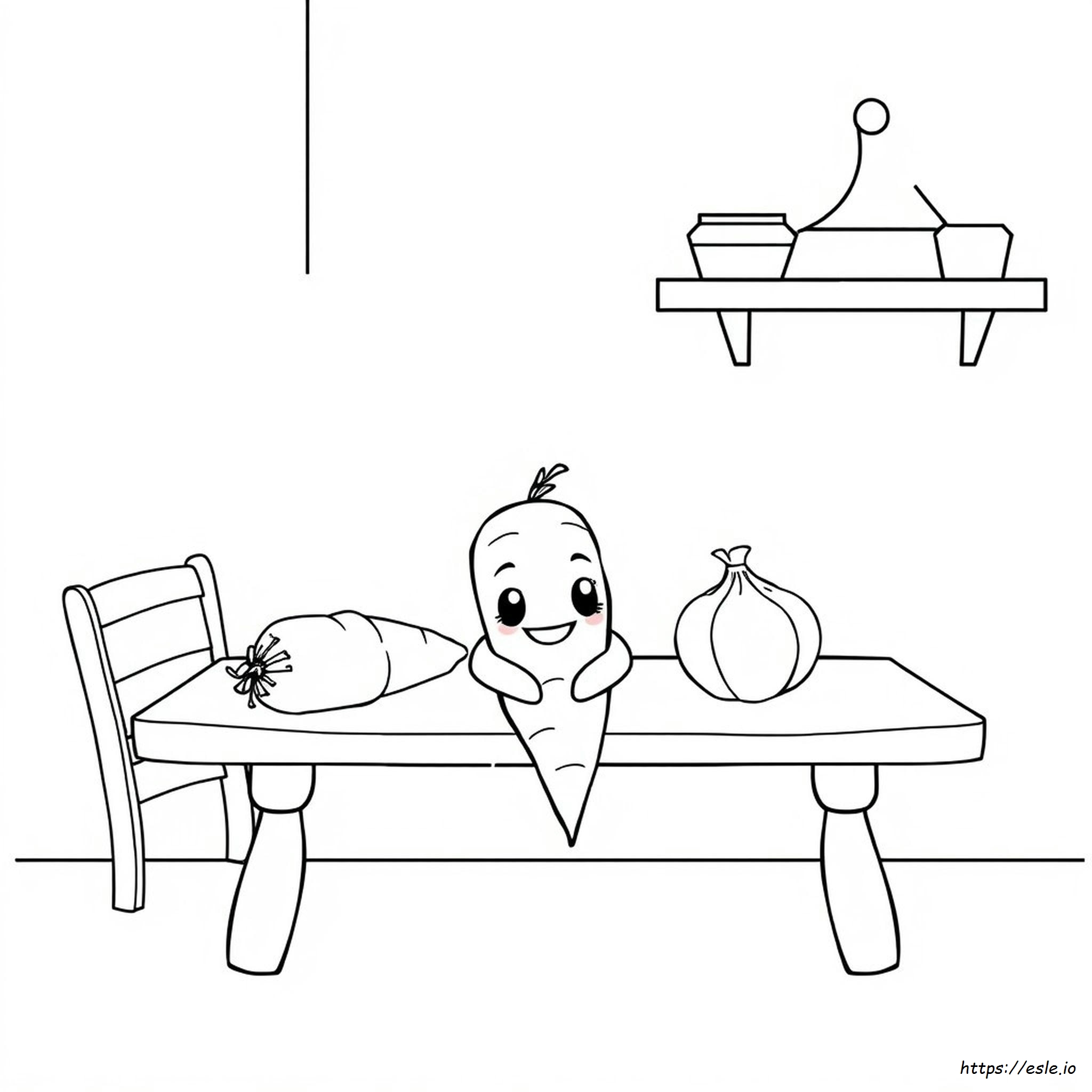 Clipart Carrot Coloring Page