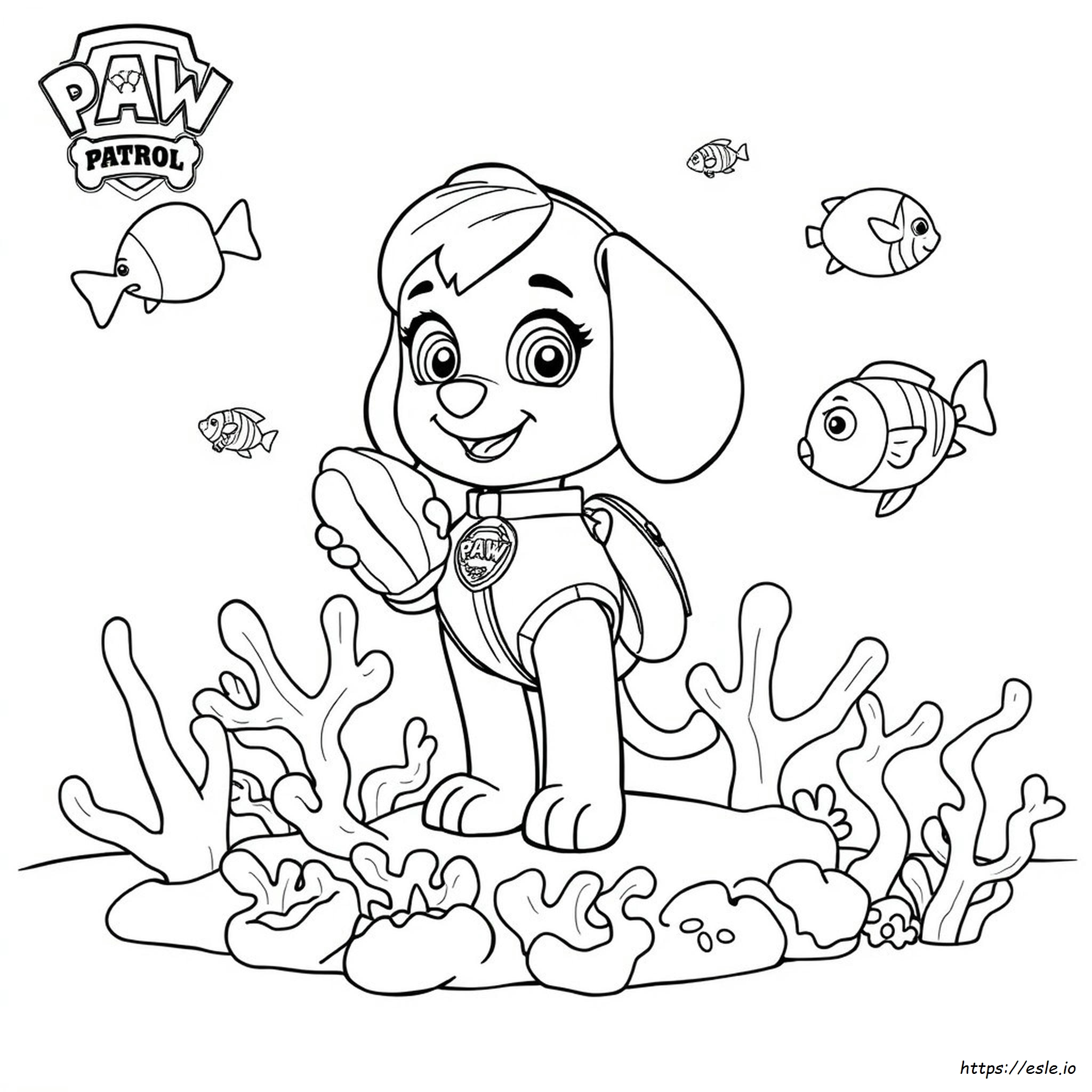 Coral Paw Patrol Coloring Page