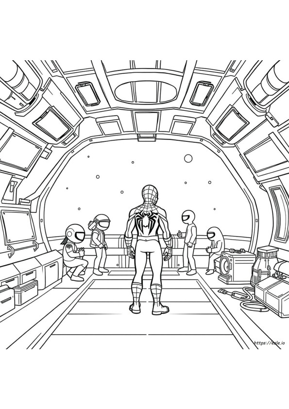 Among Us Spider Man Coloring Pages