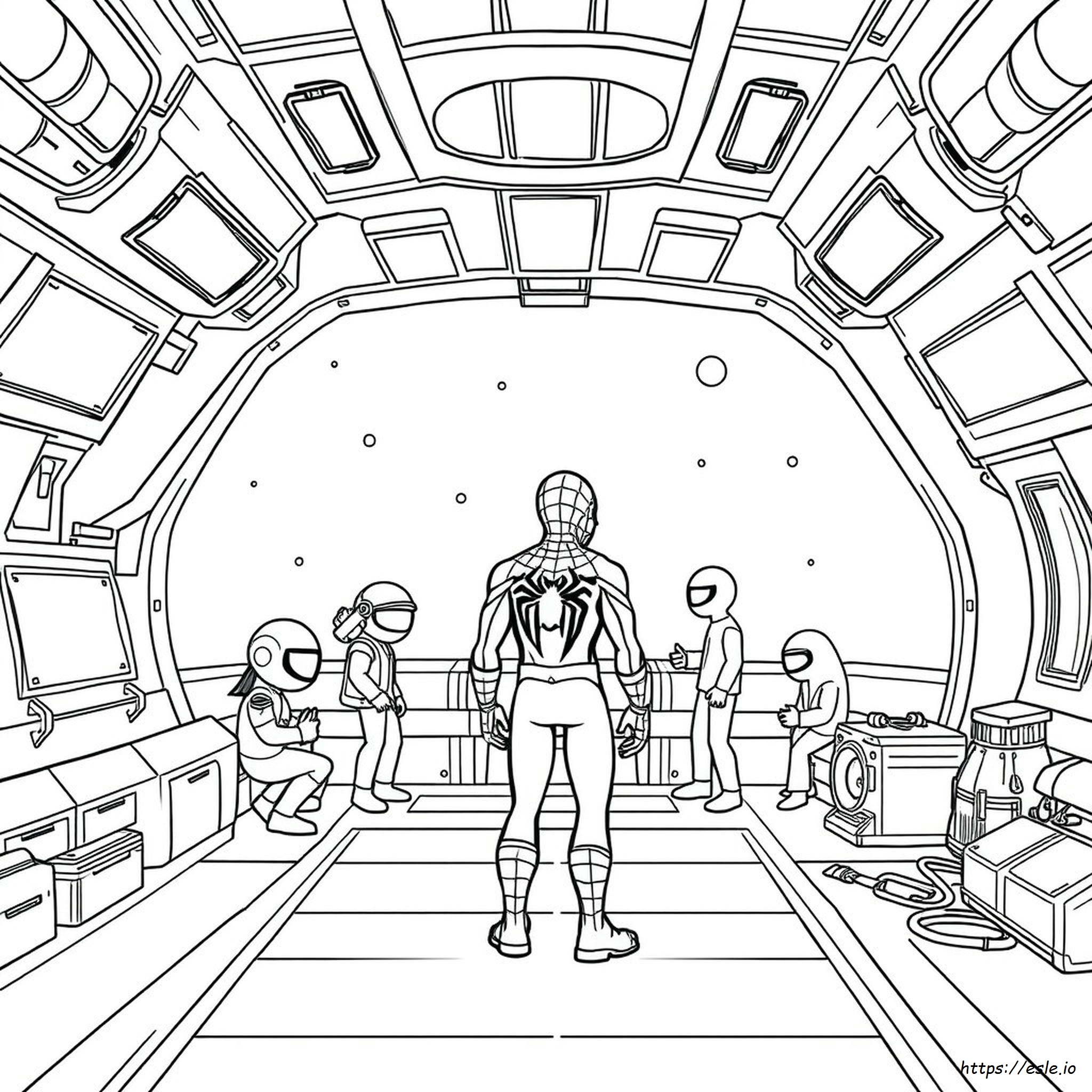 Among Us Spider Man Coloring Pages