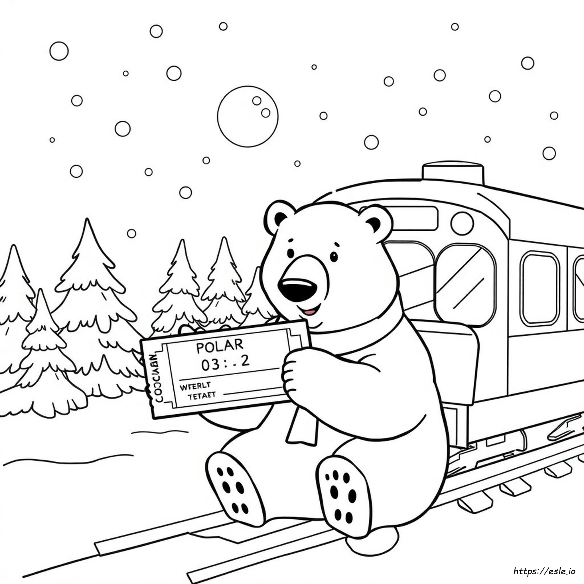 Polar Express Coloring Ticket