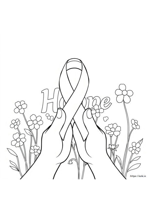 Breast Cancer Ribbon Coloring Sheet