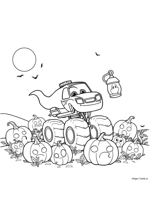 Blaze Halloween Ausmalbilder