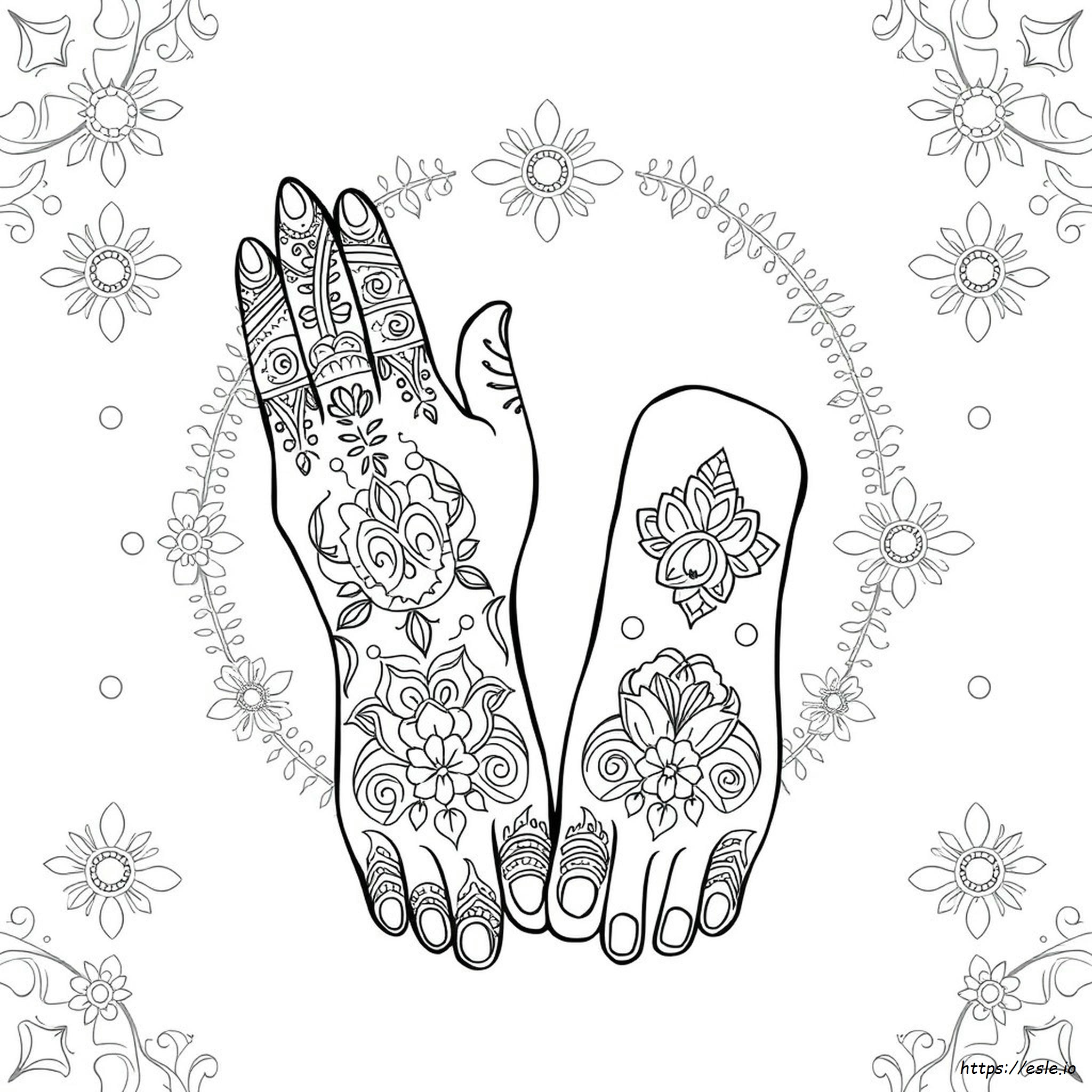 Gambar Mewarnai Henna