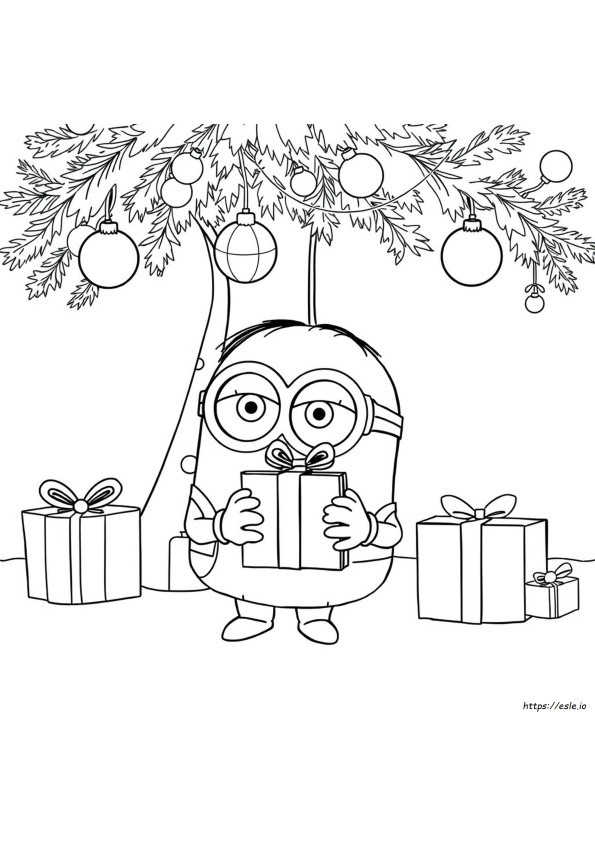クリスマス ミニオン ぬりえ