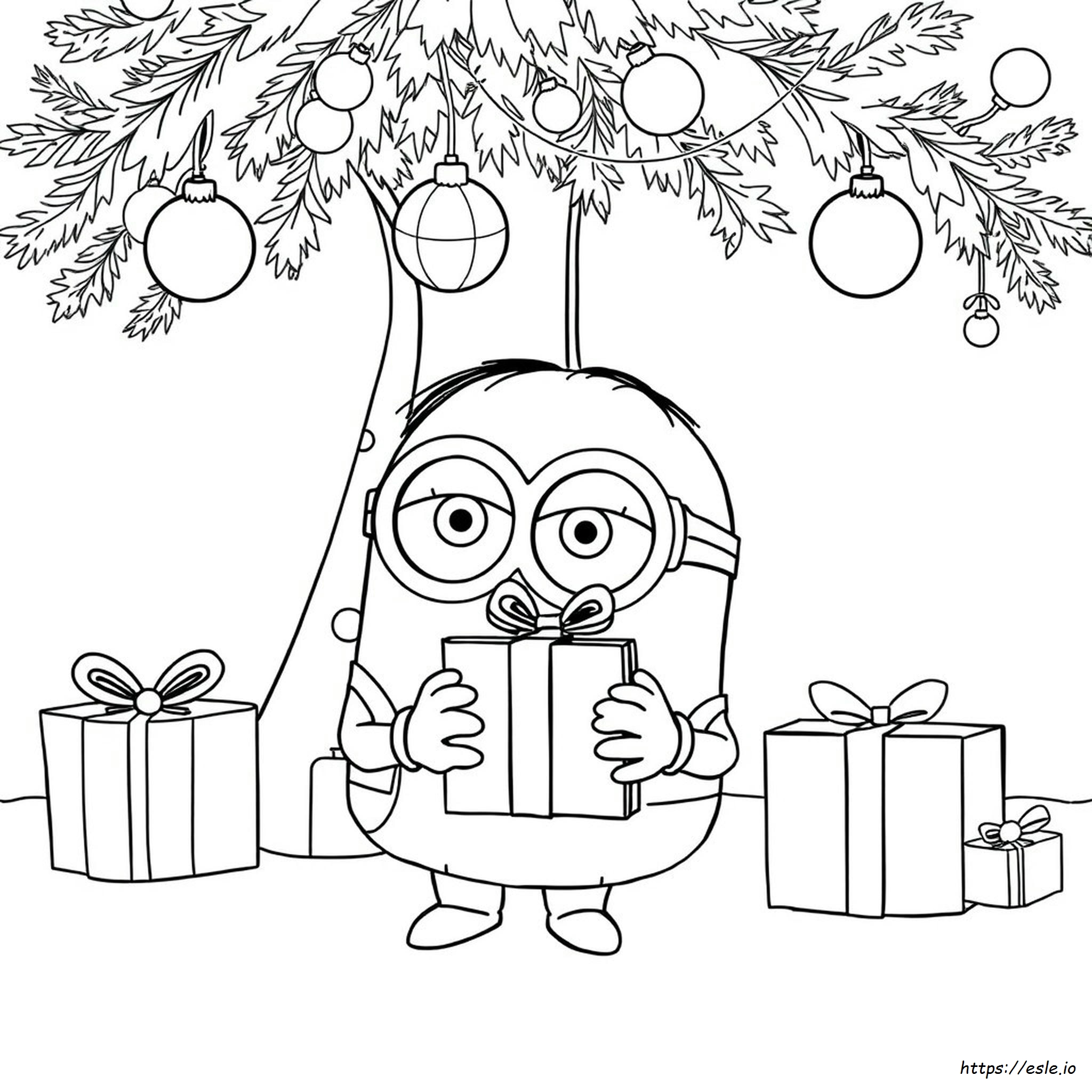 Christmas Minion Colouring