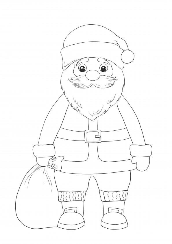 Dear Santa is coming for free coloring and free downloading image