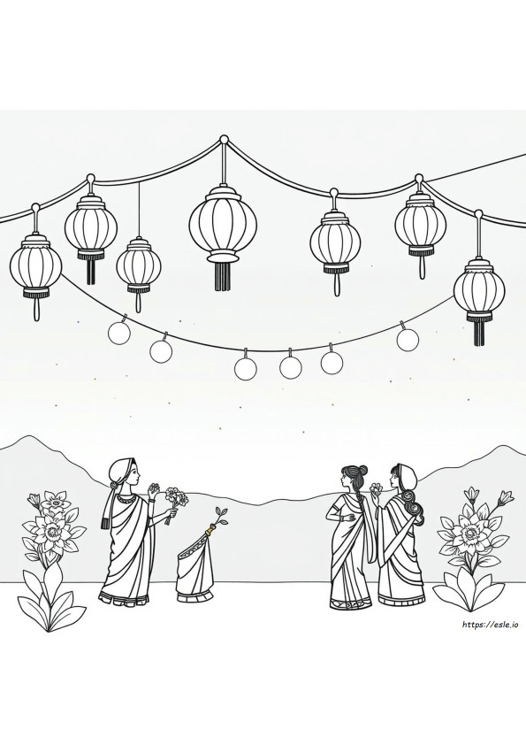 Celebration Deepavali Coloring Pages