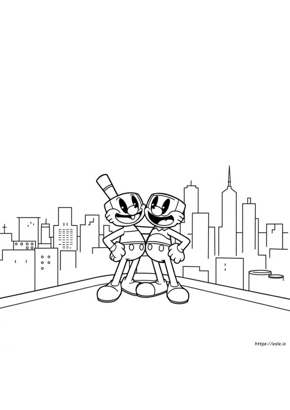 Cuphead Mugman Gambar Mewarnai