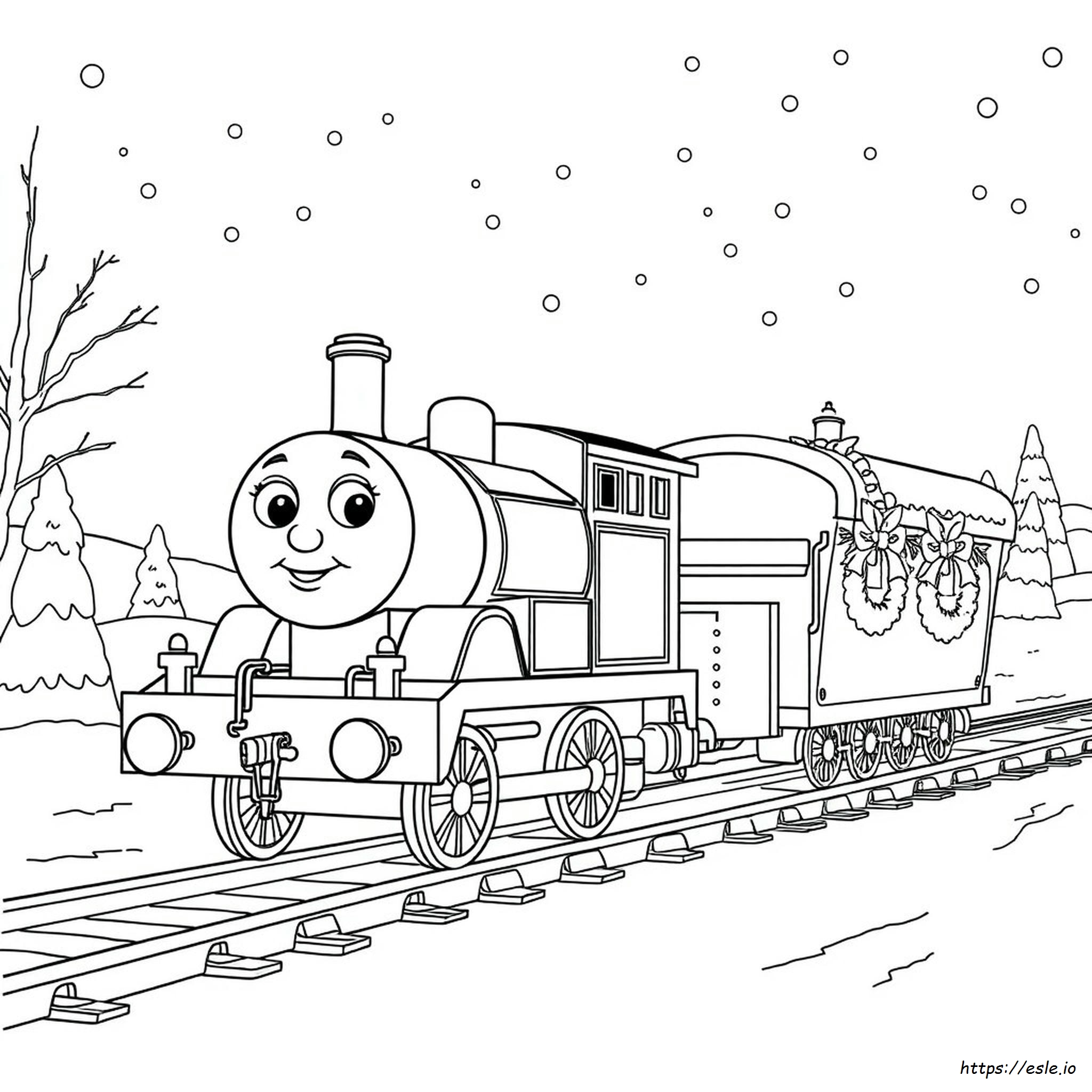 Thomas Train Christmas Coloring Pages