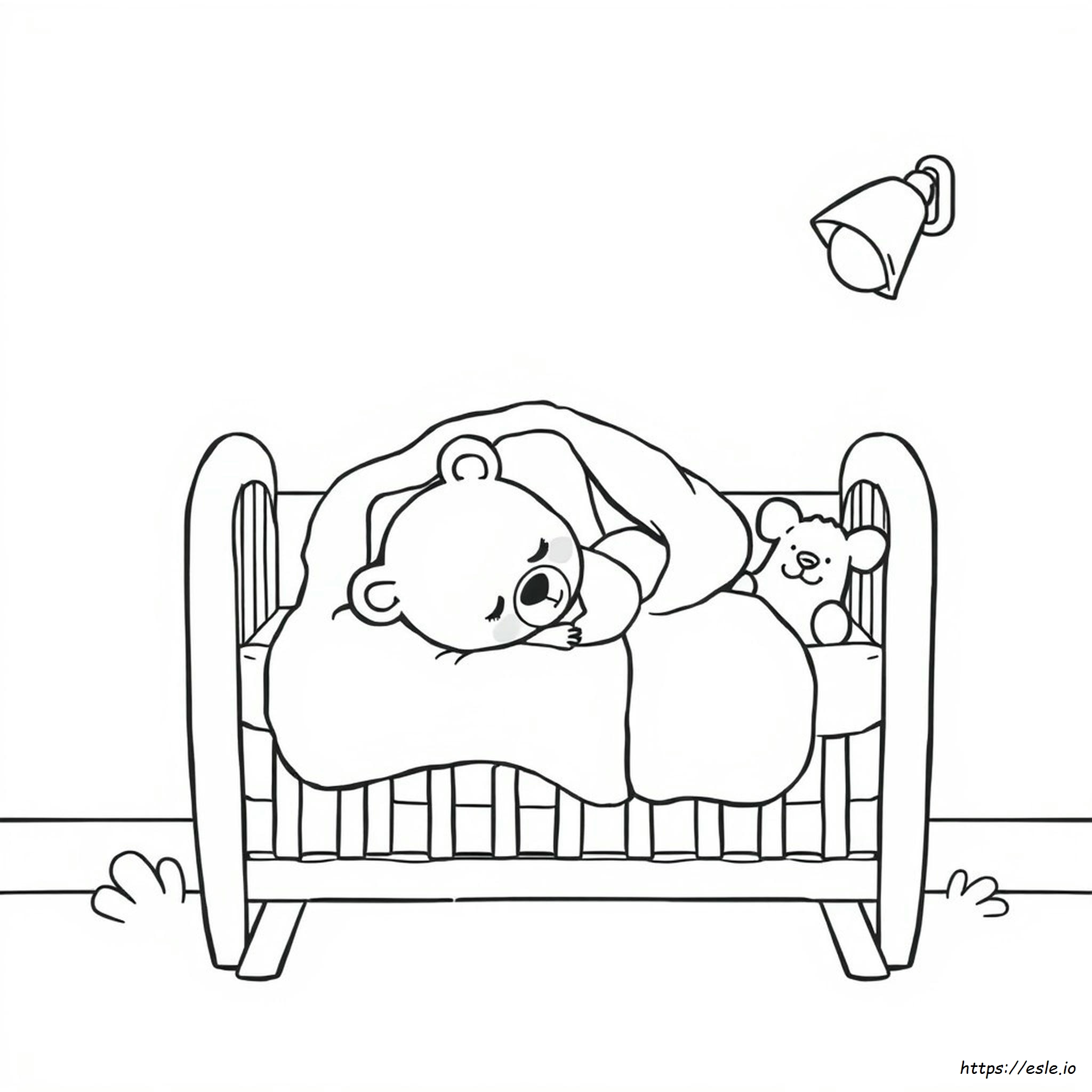 Gambar Mewarnai Bayi Beruang Lucu