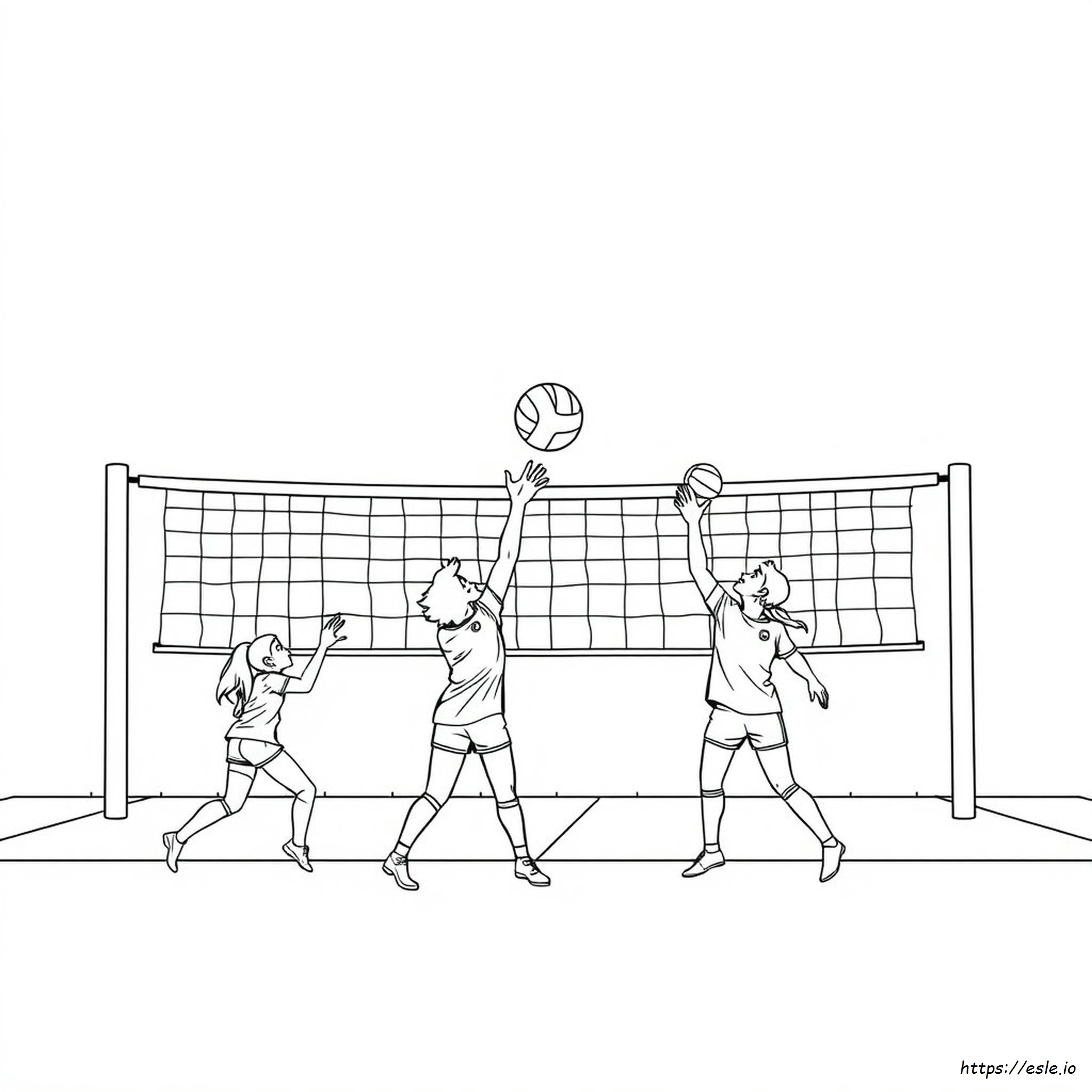 Coloring Pages Of Volleyball Players