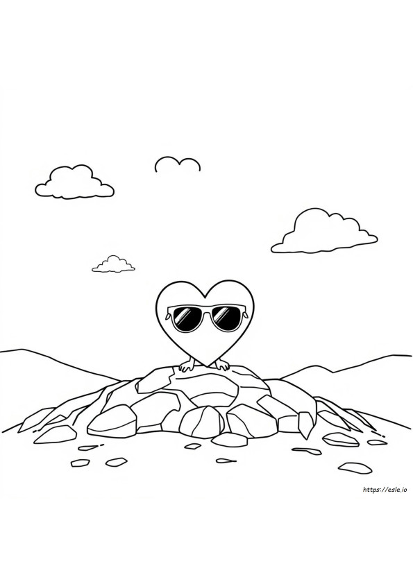 Hart Zonnebril Kleurplaat