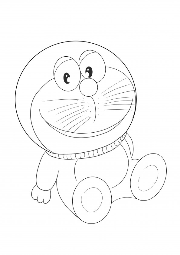 Doraemon free printable image to color for kids