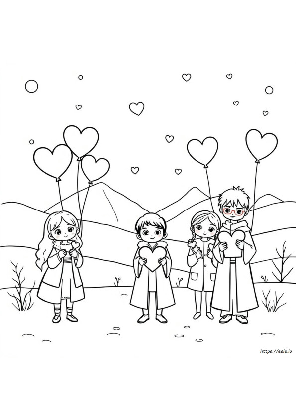 Harry Potter Valentine Coloring Pages