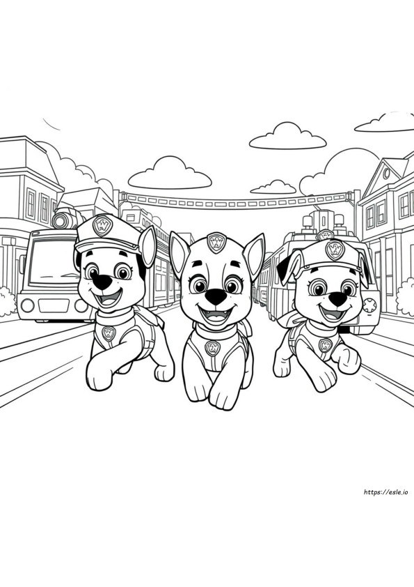 Chase Paw Patrol Coloring Page Free