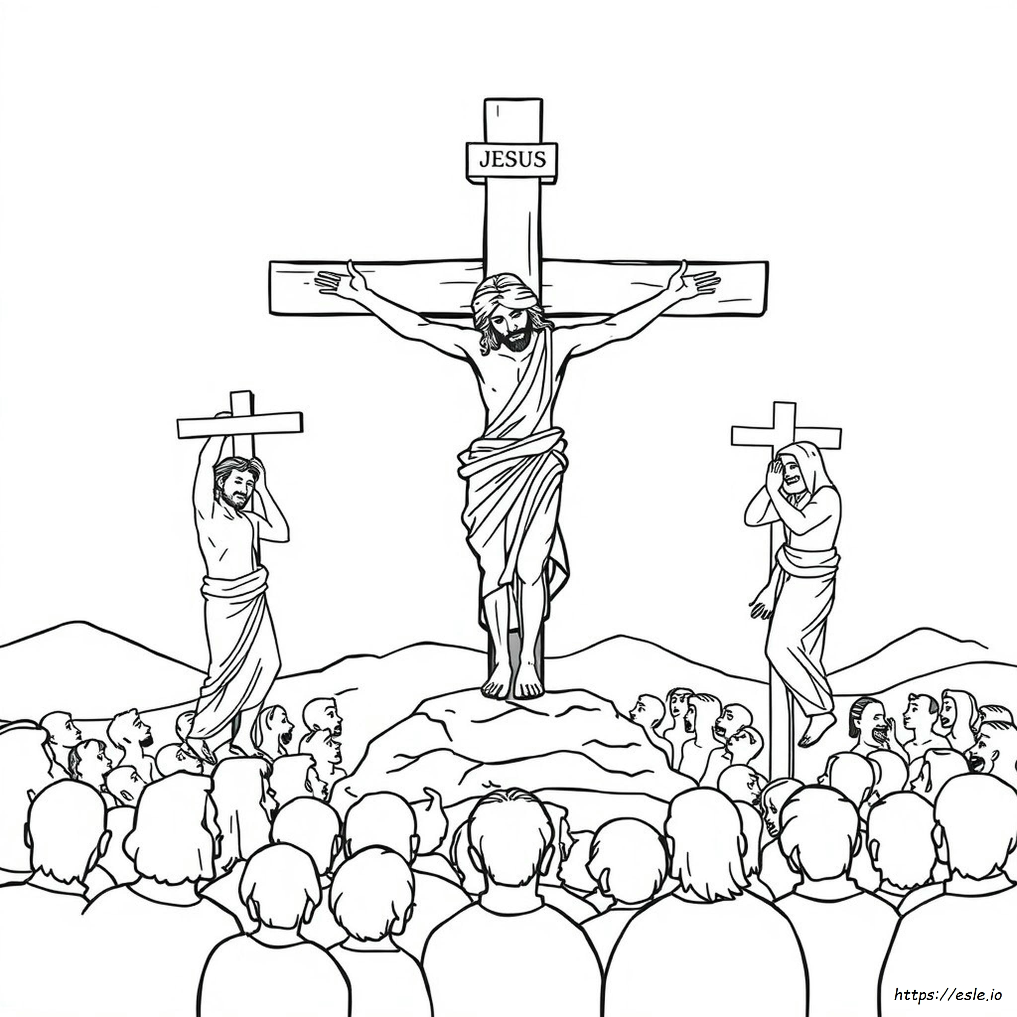 Gambar Mewarnai Kematian Yesus - Gratis untuk Dicetak