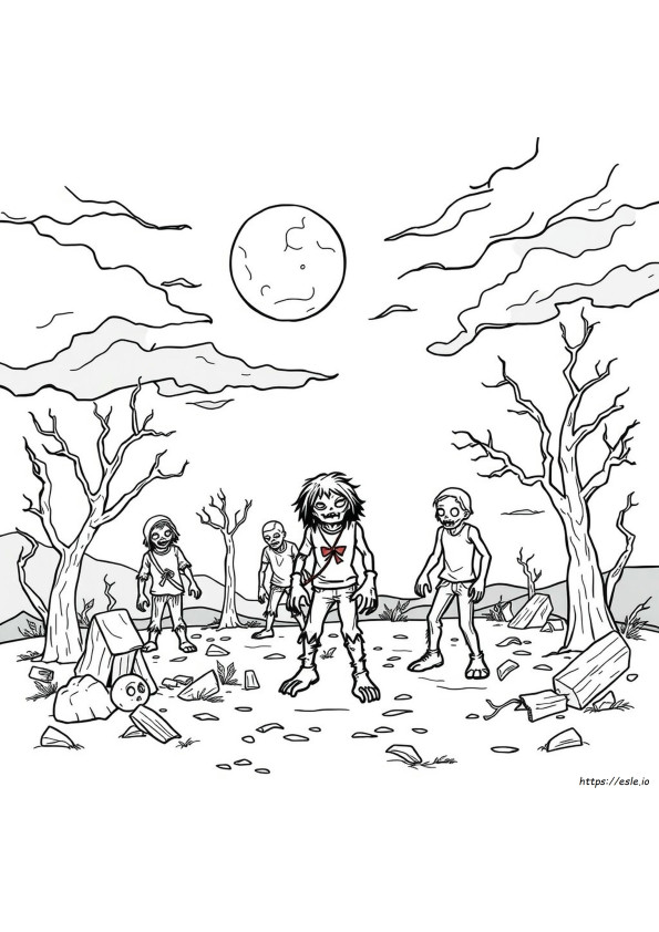 Gruselige Zombie Ausmalbilder