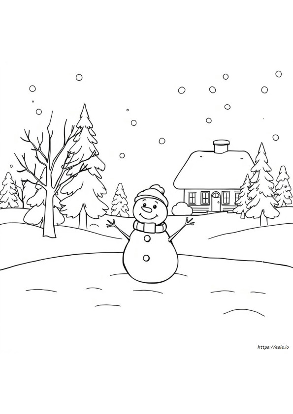 Snowy Day Colouring Pages