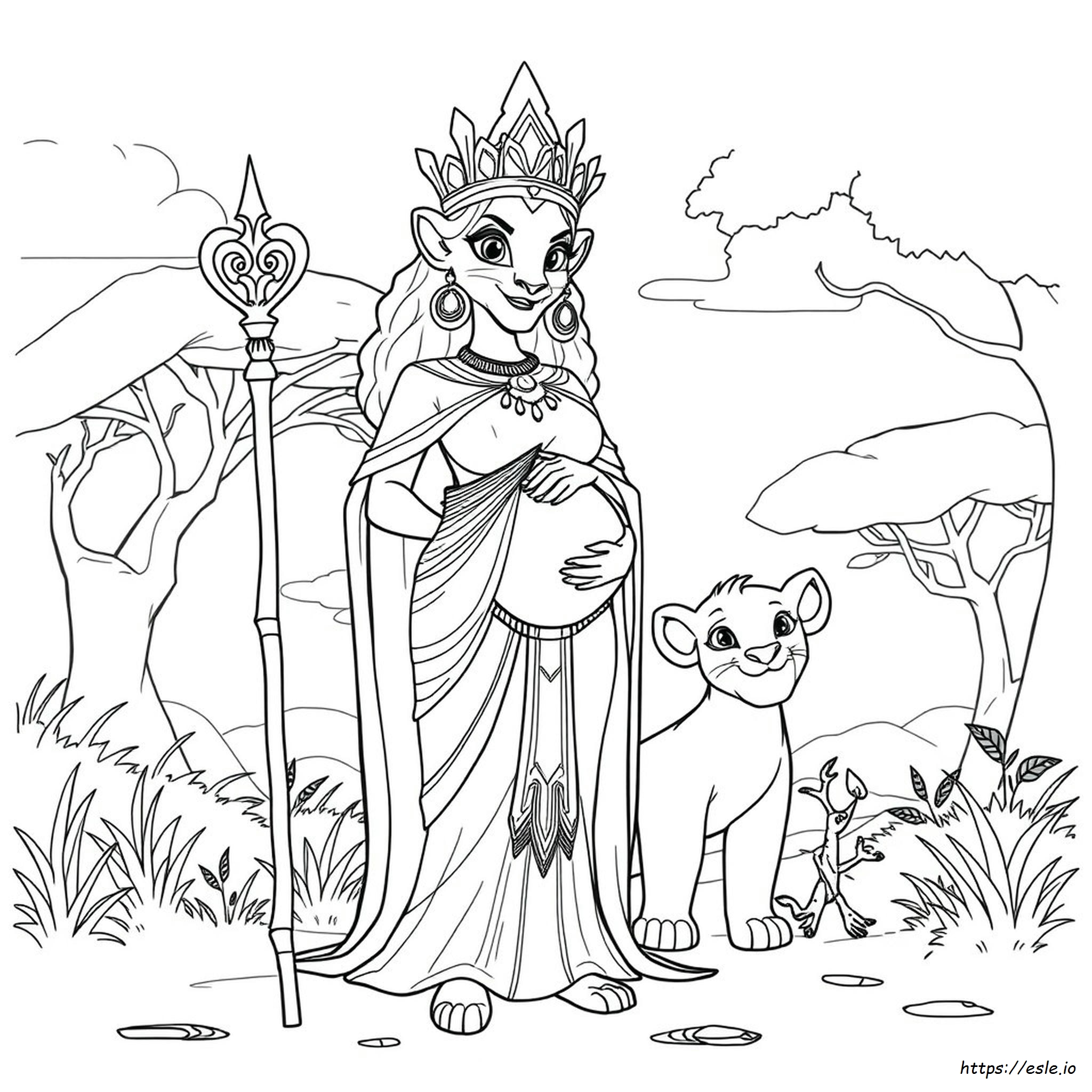 Pregnant Queen Rani Lion Guard Coloring Pages Rani