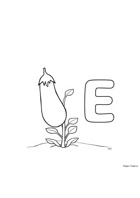 Kirjain E Värityskuva
