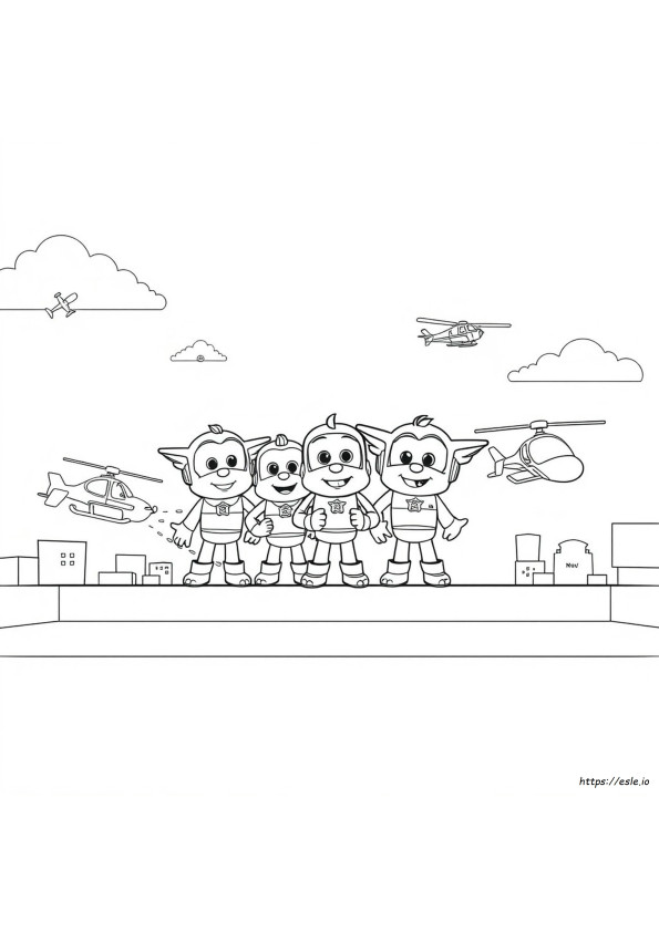 Personajes De Super Wings Para Colorear