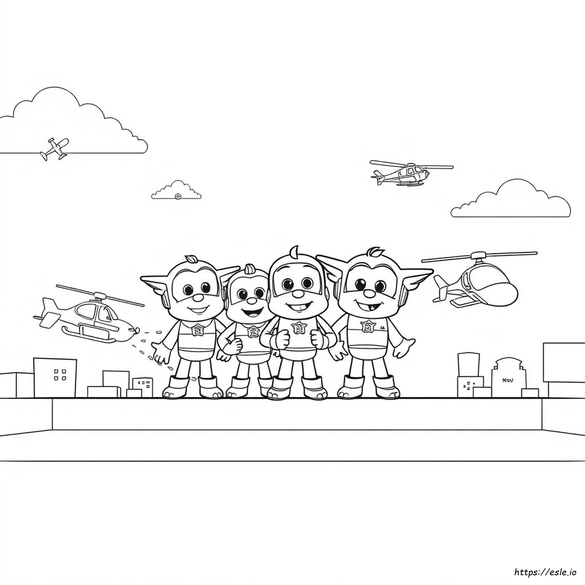 Super Wings Characters Coloring Pages