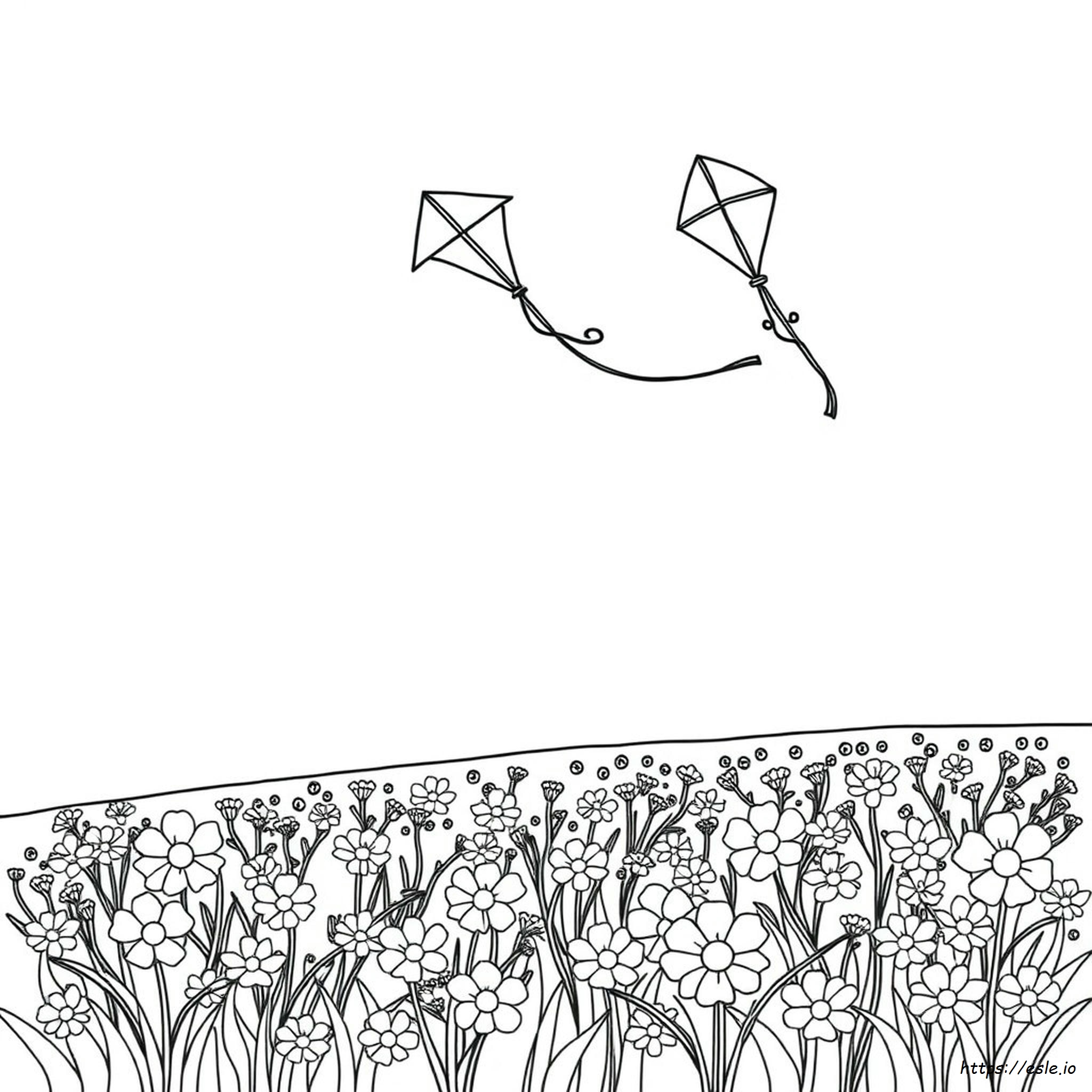 Printable Coloring Cute Kite Coloring Page