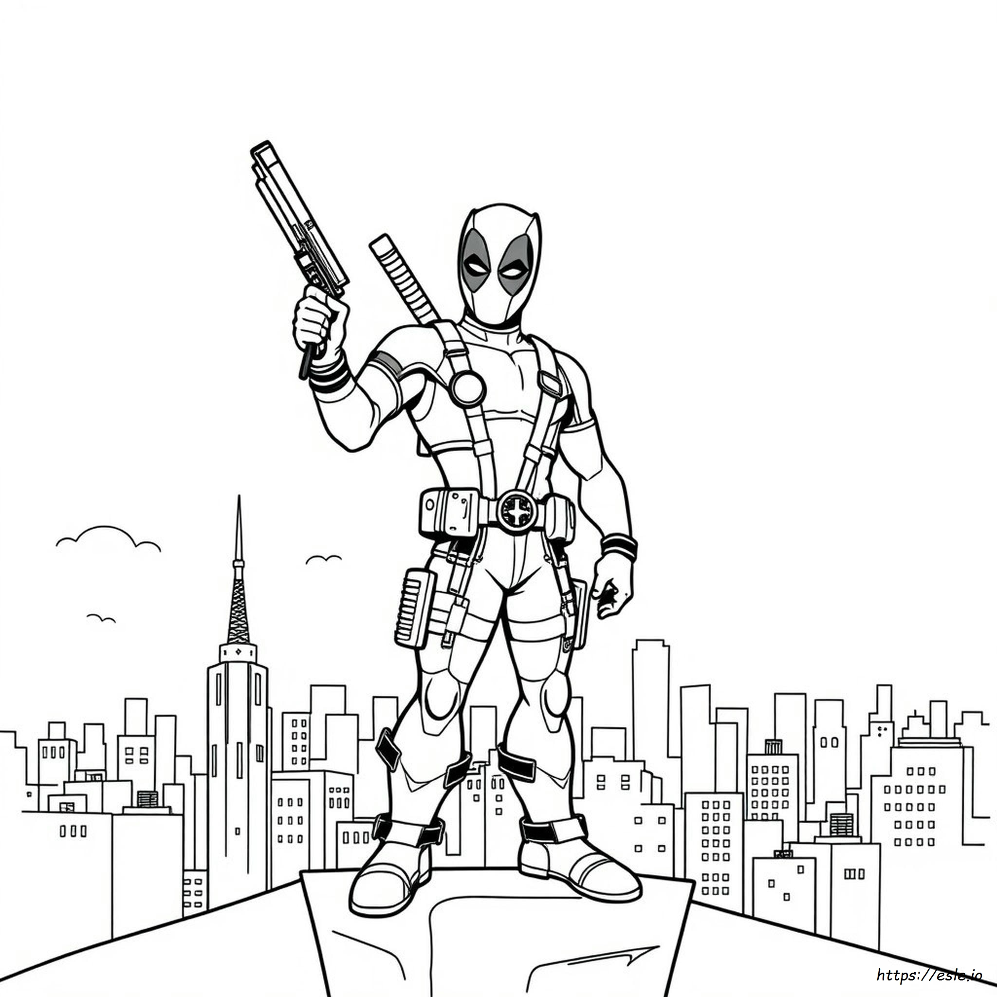 Deadpool Cartoon Coloring Pages