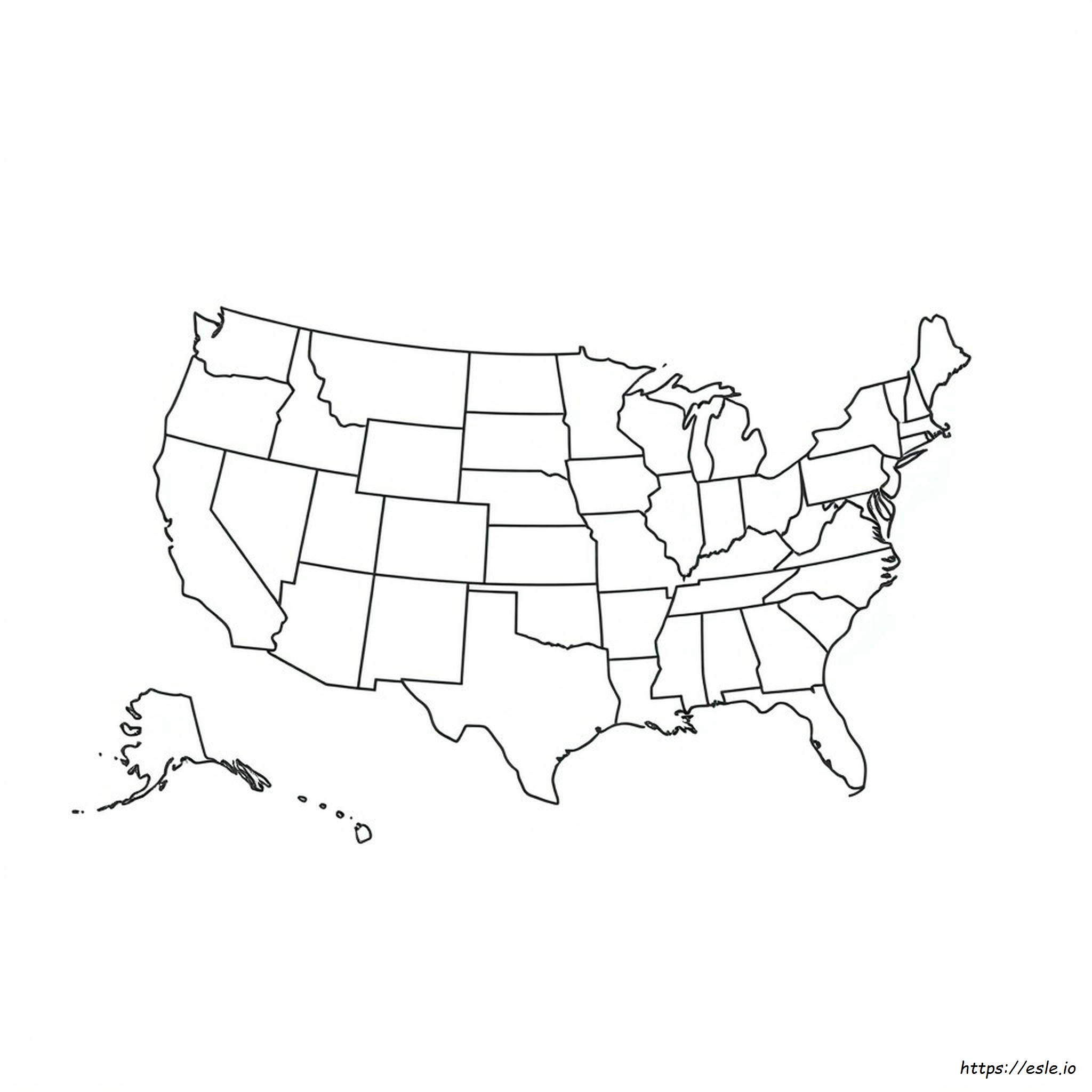 Usa Térkép Színező