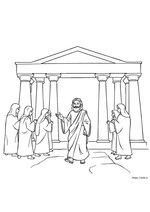 Jesus Went To The Temple Coloring Page