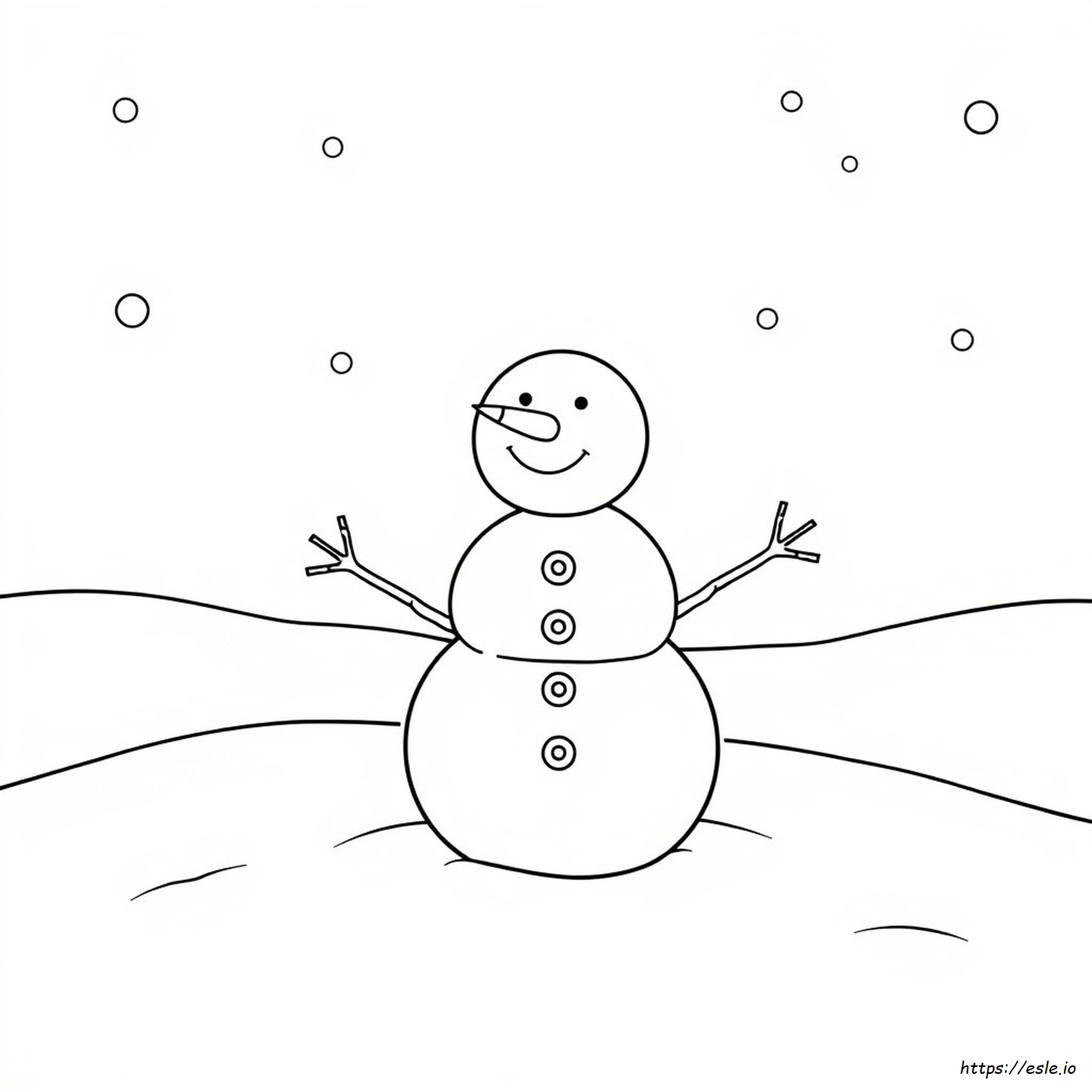 A Snowman Coloring Page