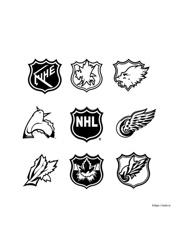 NHLホッケーロゴ ぬりえ