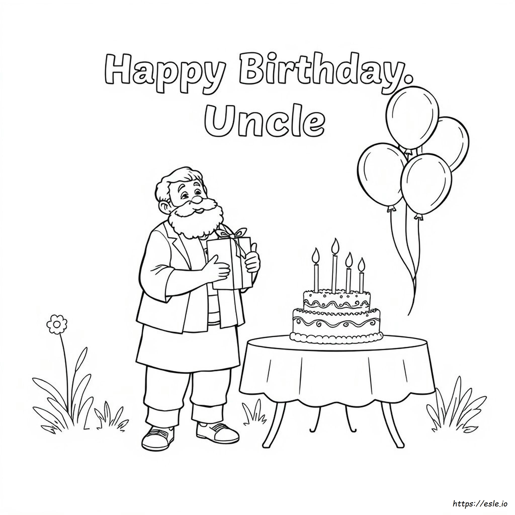 Selamat Ulang Tahun Paman Gambar Mewarnai