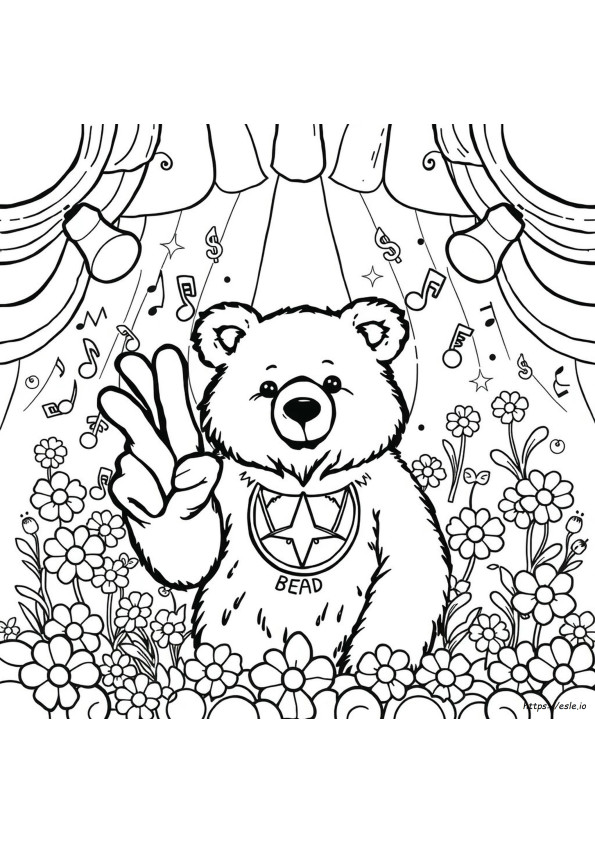 Grateful Dead Bear Coloring Pages