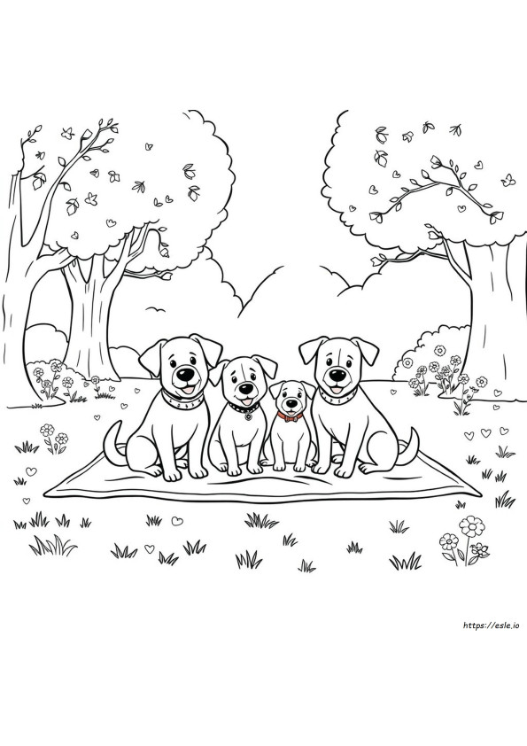 Dog Family Coloring Pages