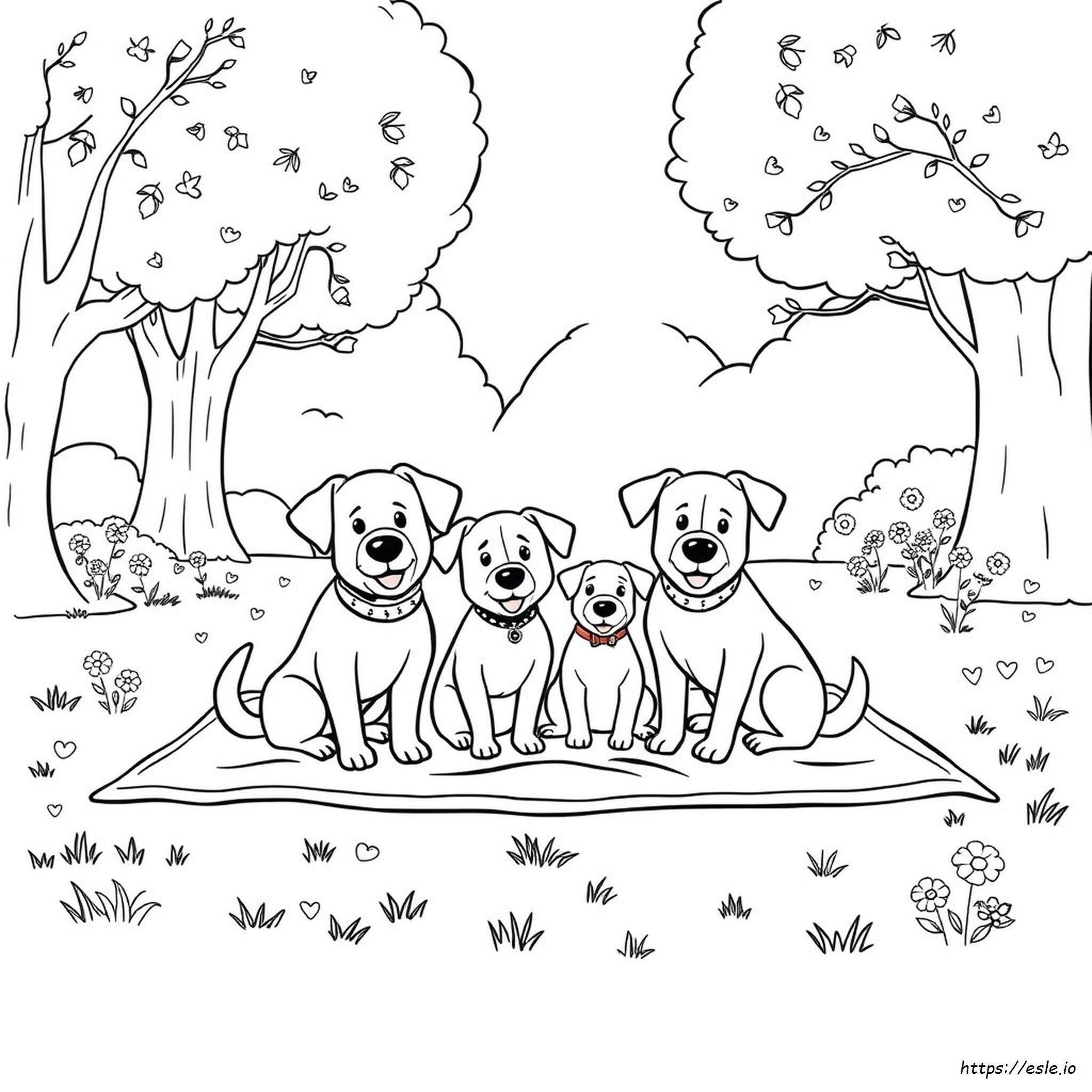 Dog Family Coloring Pages
