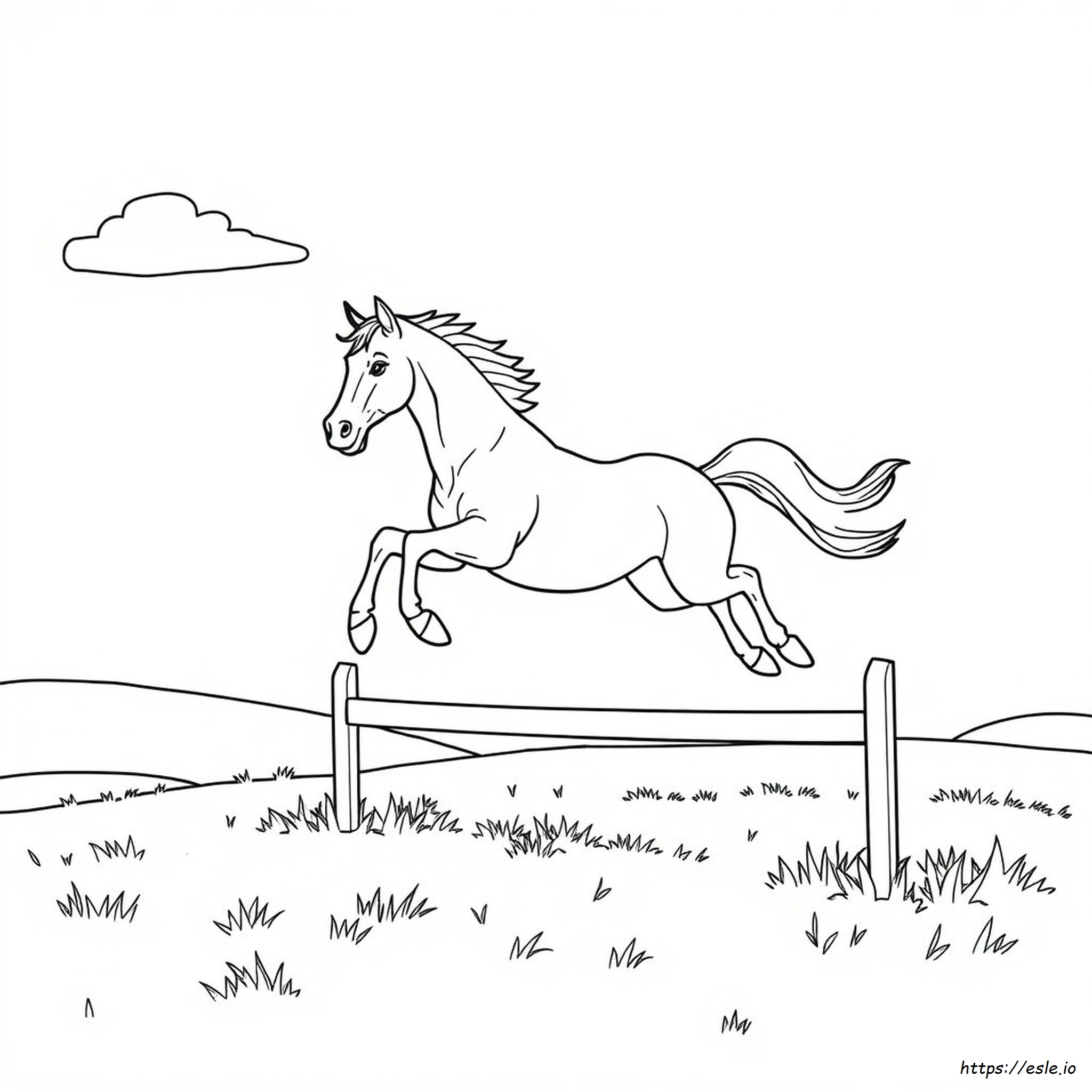 Horse Jumping Coloring Pages