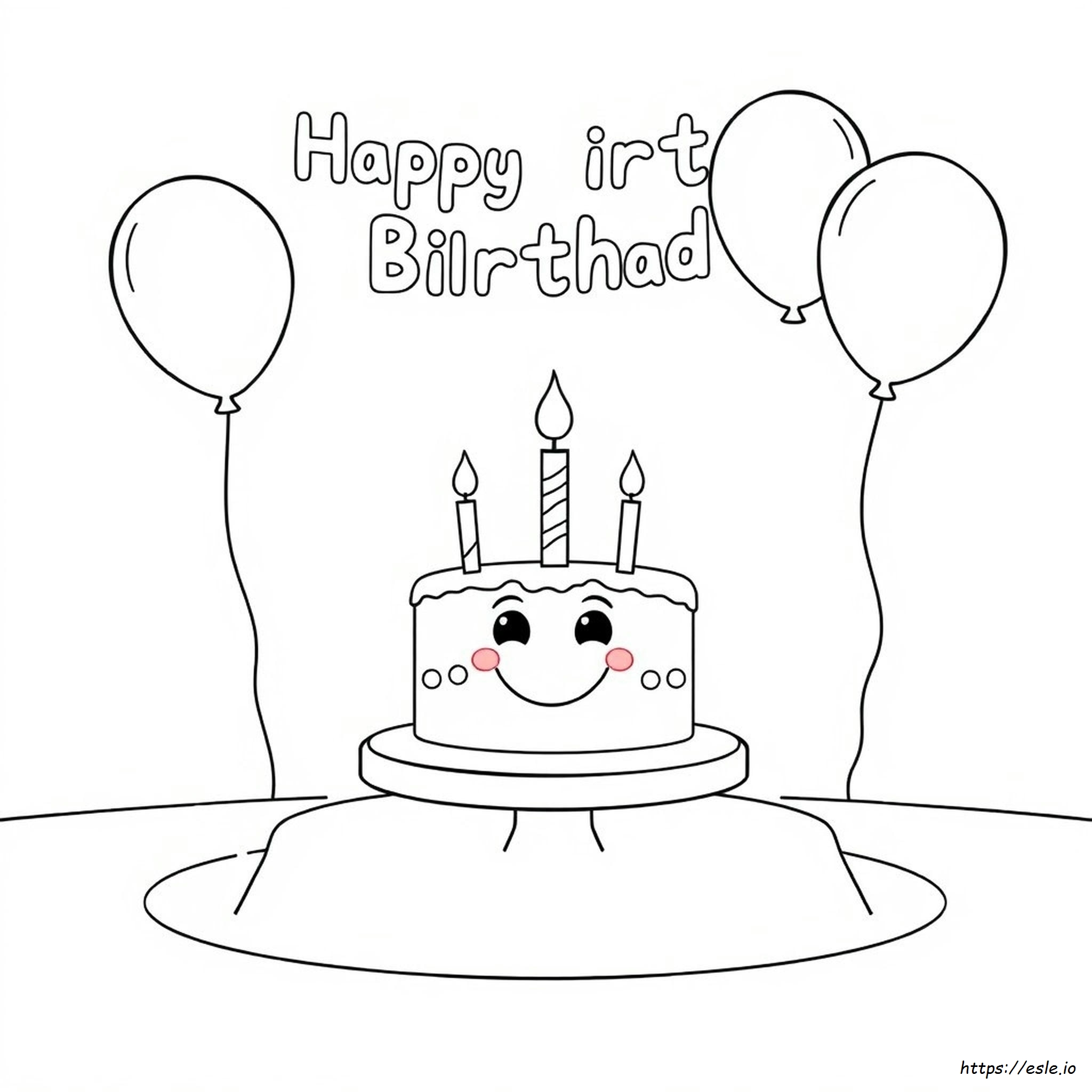 Happy First Birthday Coloring Page