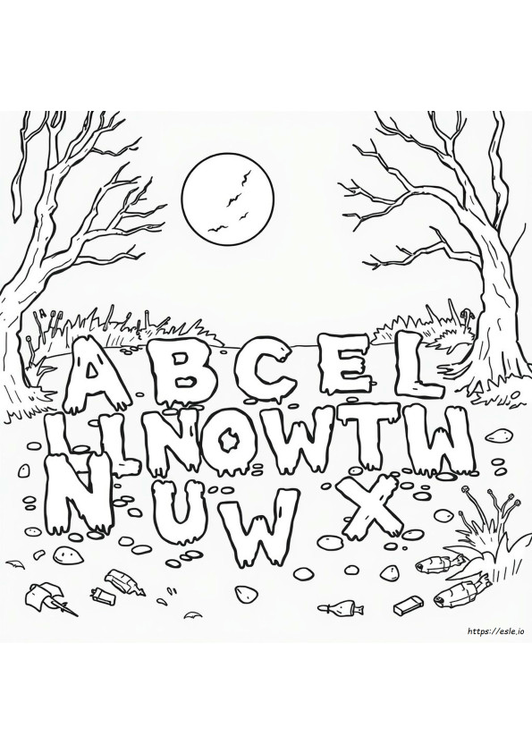 Bloody Alphabet Coloring Pages