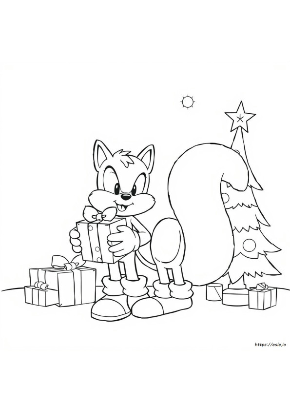 Christmas Sonic Colouring Pages