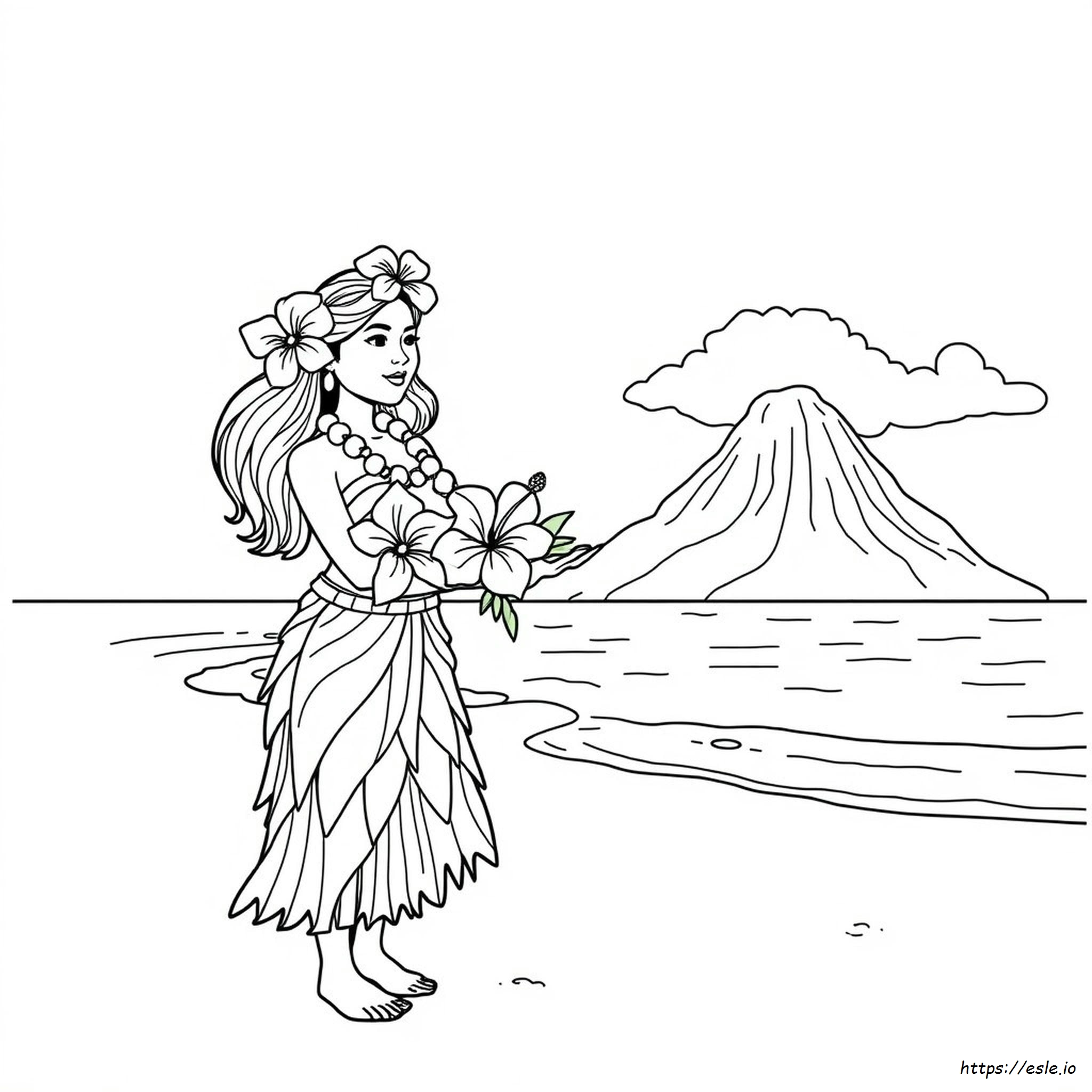 Hawaii Flower Coloring Page