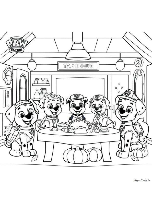 Paw Patrol Thanksgiving Coloring Pages