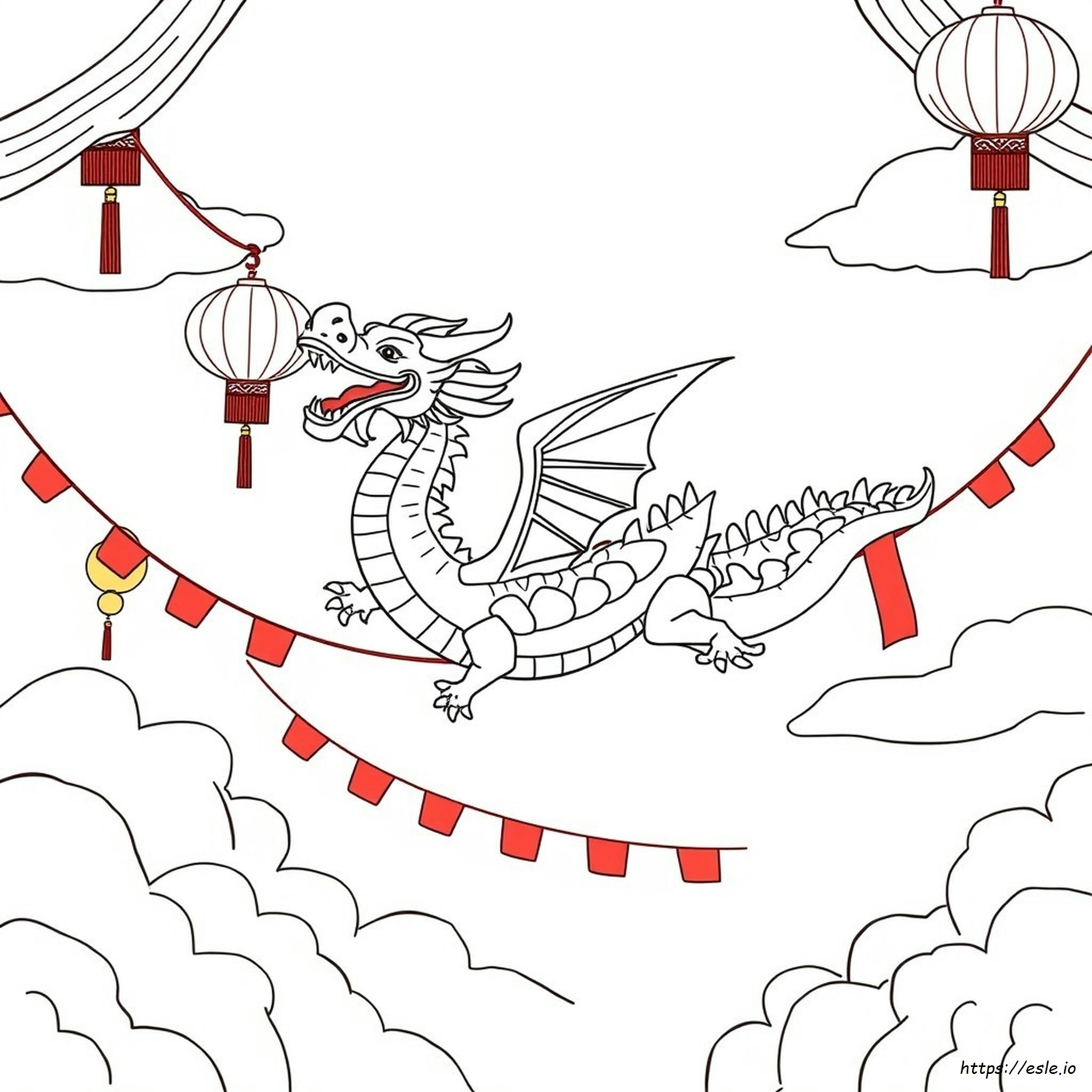 Chinese New Year Dragon Coloring Page Free Printable