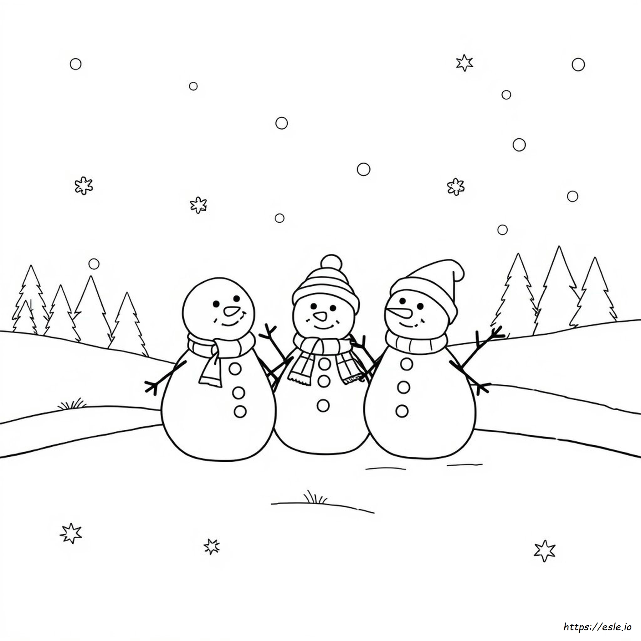 Pupazzo Di Neve Da Colorare