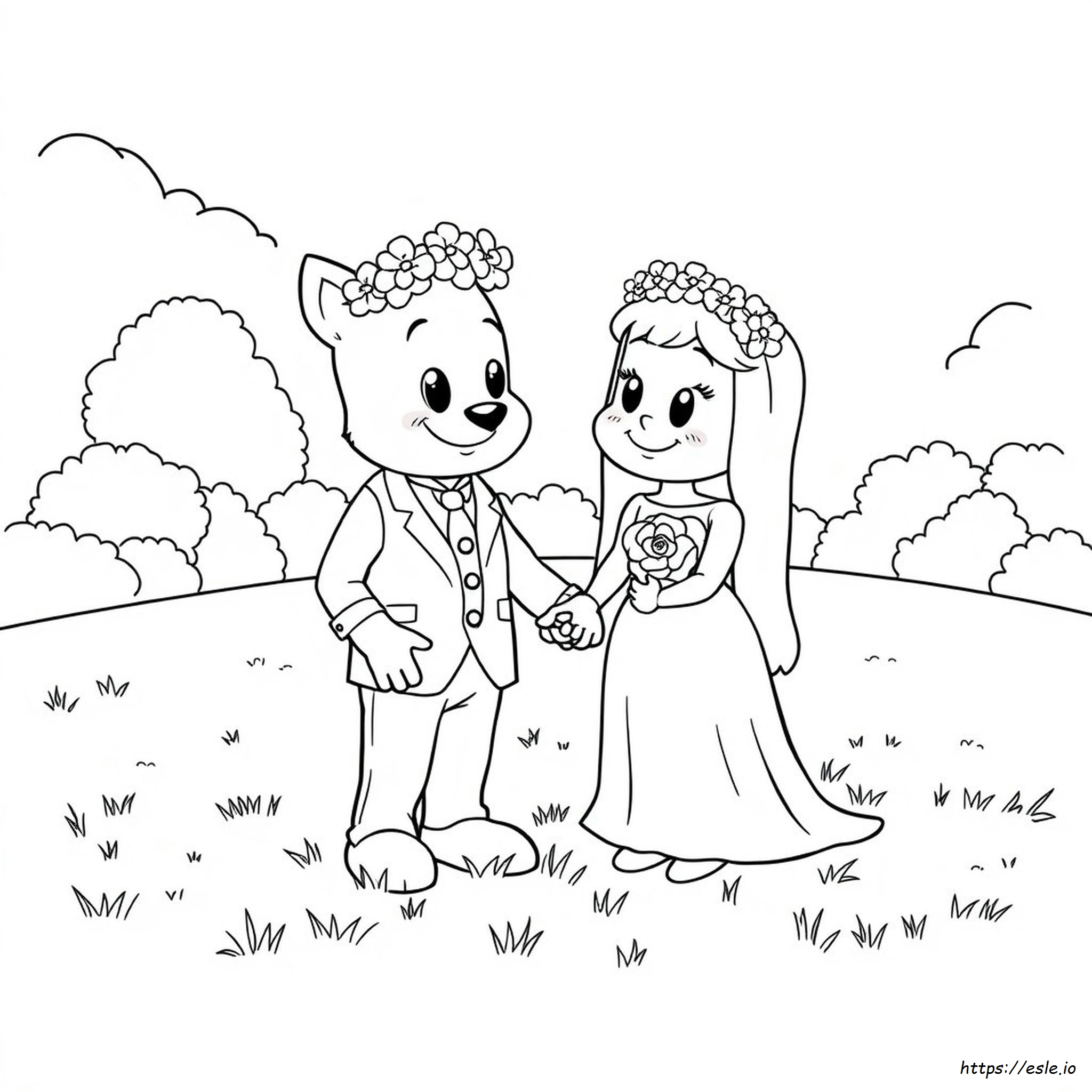 Bluey Wedding Coloring Pages