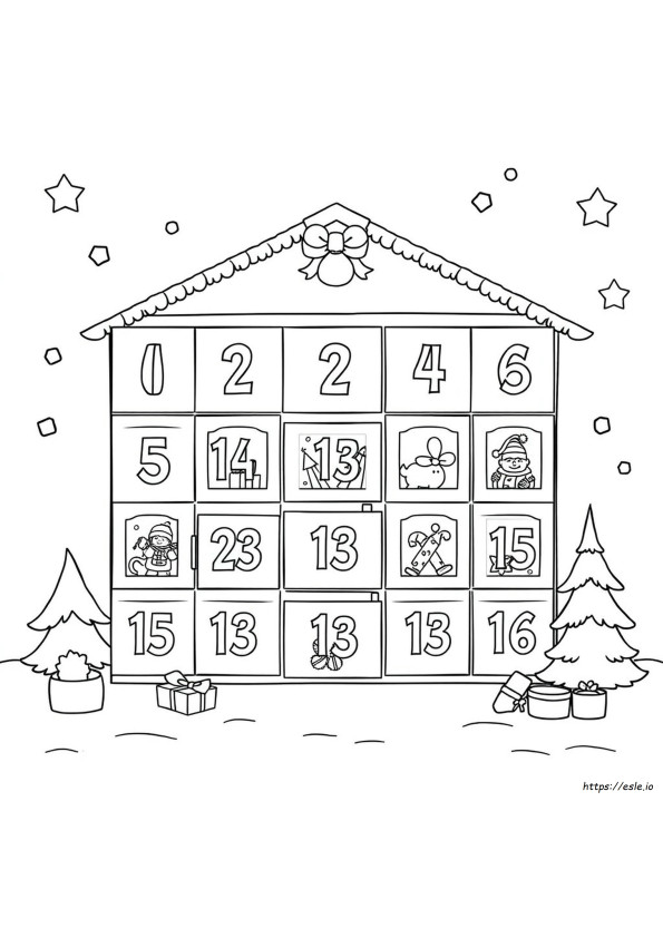 Calendario Dell'avvento Da Colorare