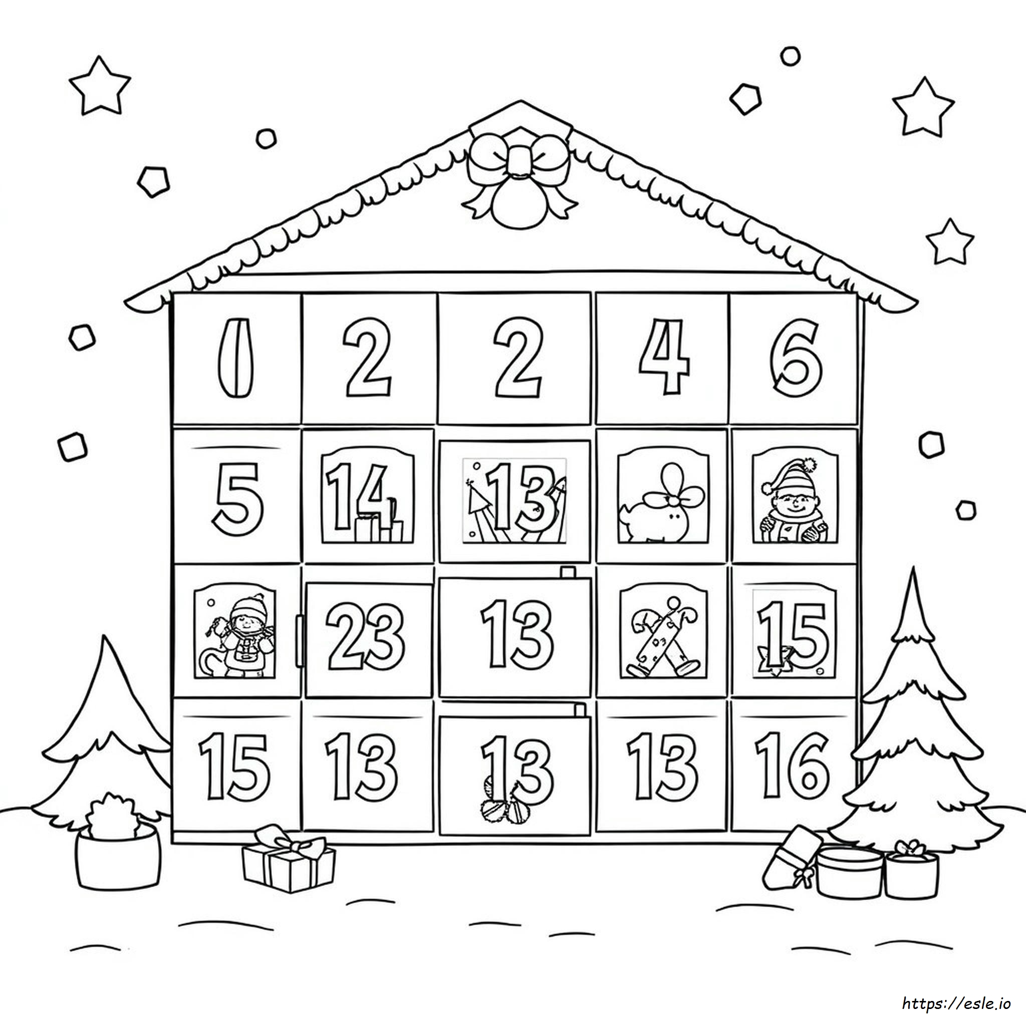 Advent Calendar Coloring Page